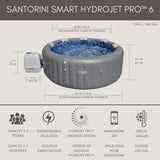 Spa Santorini Grey 7-Person Luxe HydroJet Pro Round Smart Spa, 85-in x 31.5-in P7N0 - product image 6