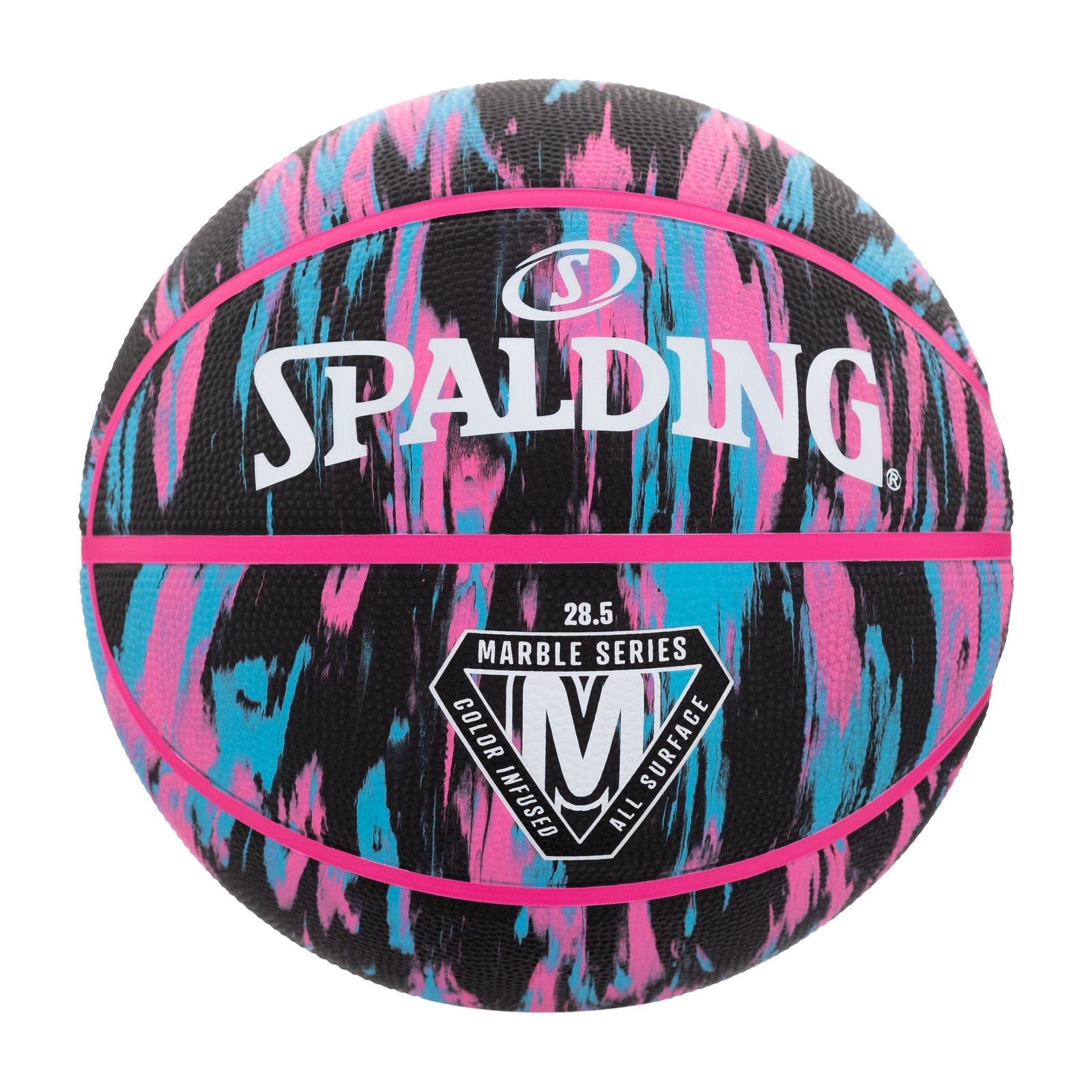 Marble Series 4Her Outdoor Rubber Basketball, Size 6 (28.5-in), Black/Pink K8F3 - product image 1