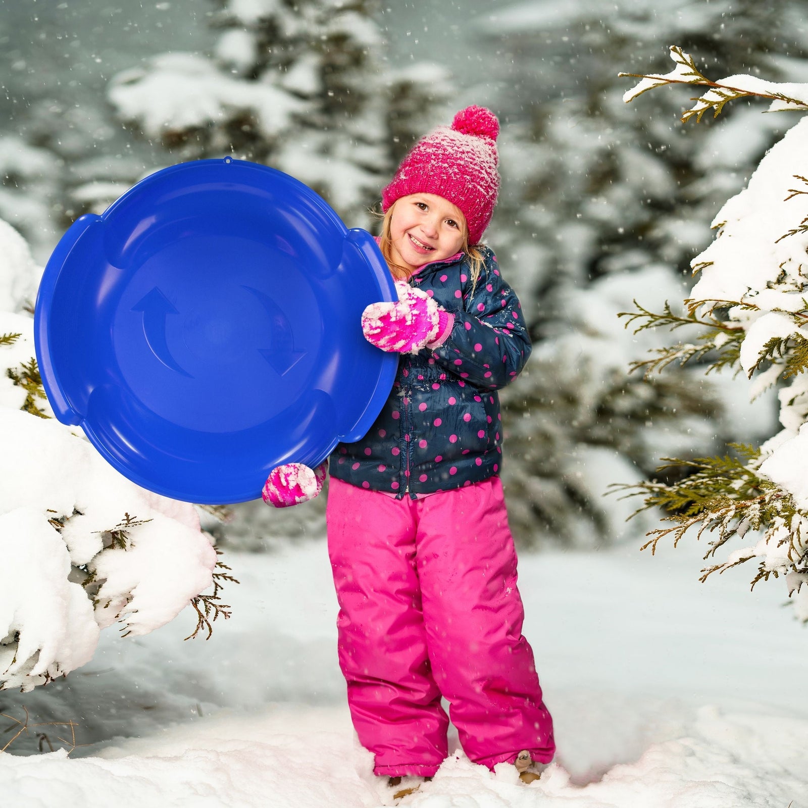 Kids' 1-Person Lightweight Plastic Winter Snow Saucer Sled/Toboggan D3K3 - product image 6