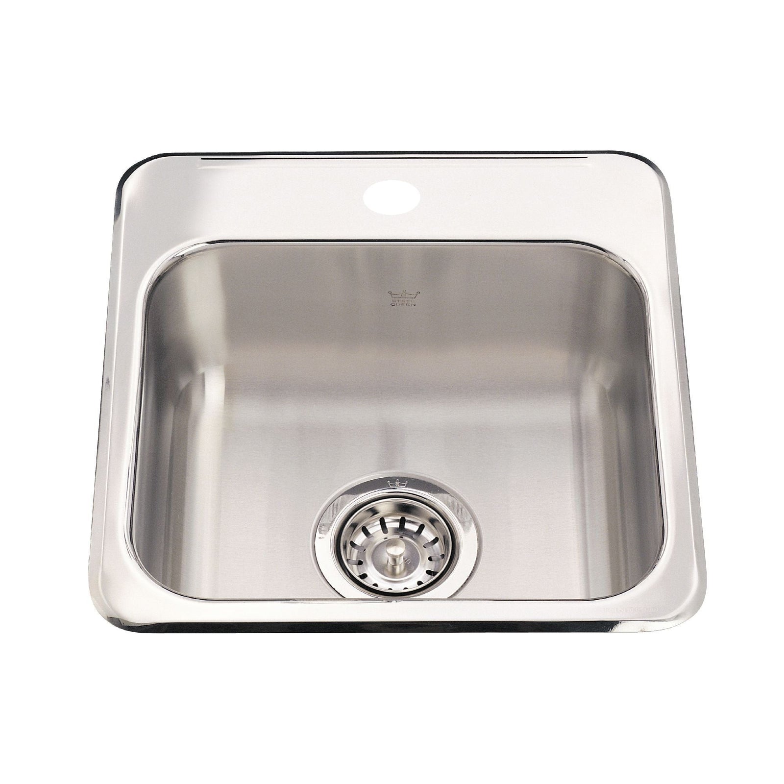 Steel Queen Drop-In 1-Hole Stainless Steel Sink, 15x15-in V7S2 - product image 1
