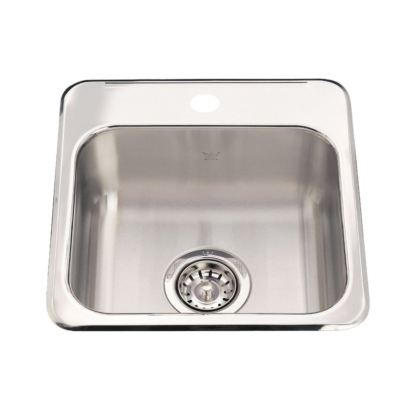 Steel Queen Drop-In 1-Hole Stainless Steel Sink, 15x15-in V7S2