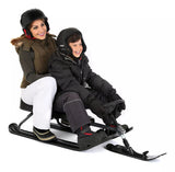 GT King Size Kids' 2-Person Winter Snow Racer Sled with Steering Wheel & Brakes, Grey C1L8 - product image 5
