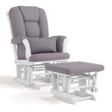 Tuscany Glider & Ottoman Set with Matching Lumbar Cushion, White with Grey Swirl X7R4 - product image 1