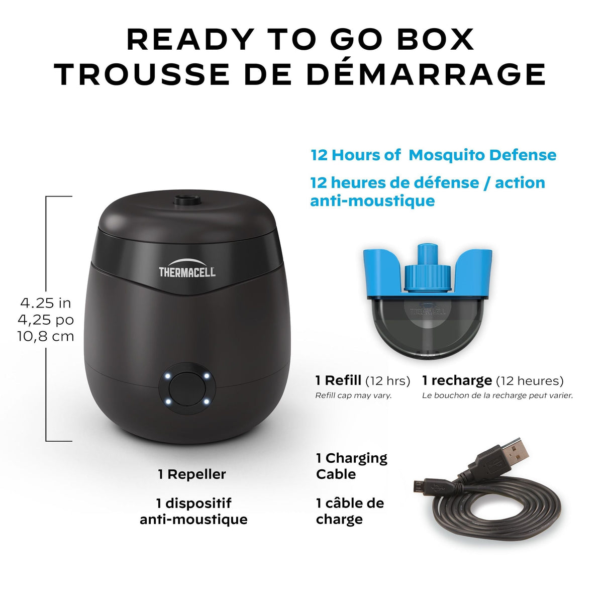 E-ZoneGuard Patio Rechargeable Mosquito Repeller with 12-Hr Refill and 5.5-Hr Battery, Charcoal B7V0 - product image 7