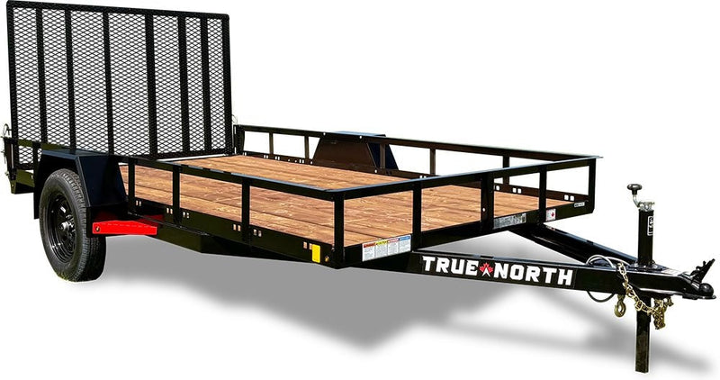 77-in x 12-ft Utility Trailer With Gate, Black Y8F5