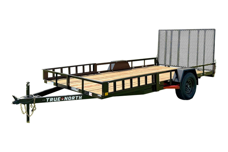 83-in x 14-ft Utility Trailer With Gate & Side ATV Ramps, Black R0G9