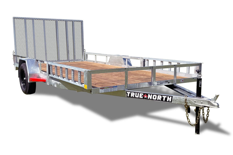 83-in x 14-ft Utility Trailer with Gate & Side ATV Ramps, Galvanized F5V2