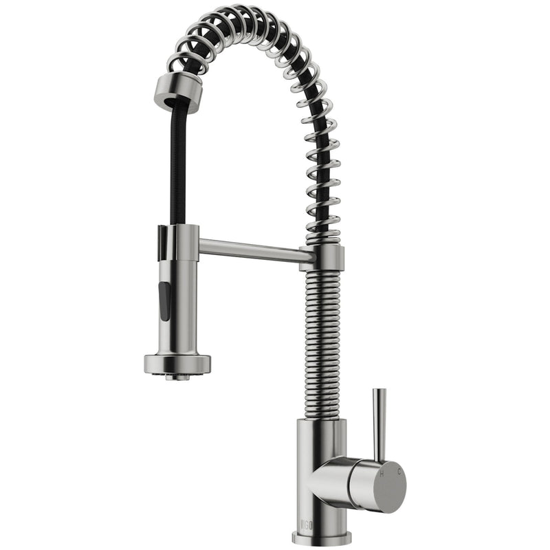 Edison Pull-Down Spray Kitchen Faucet, Stainless Steel B7R8