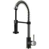 Edison Single Handle Pull Down Kitchen Faucet, Stainless Steel/Matte Black W6A2 - product image 1