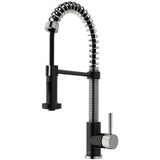 Edison Single Handle Pull Down Kitchen Faucet, Stainless Steel/Matte Black W6A2 - product image 2