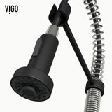Edison Single Handle Pull Down Kitchen Faucet, Stainless Steel/Matte Black W6A2 - product image 3