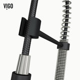 Edison Single Handle Pull Down Kitchen Faucet, Stainless Steel/Matte Black W6A2 - product image 4