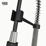 Edison Single Handle Pull Down Kitchen Faucet, Stainless Steel/Matte Black W6A2 - product image 5