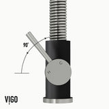 Edison Single Handle Pull Down Kitchen Faucet, Stainless Steel/Matte Black W6A2 - product image 6