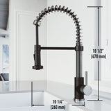Edison Single Handle Pull Down Kitchen Faucet, Stainless Steel/Matte Black W6A2 - product image 8