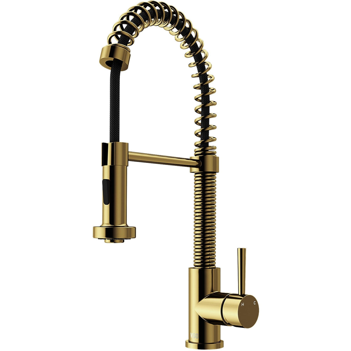 Edison Single Handle Pull Down Sprayer Kitchen Faucet, Matte Gold U8H5 - product image 1