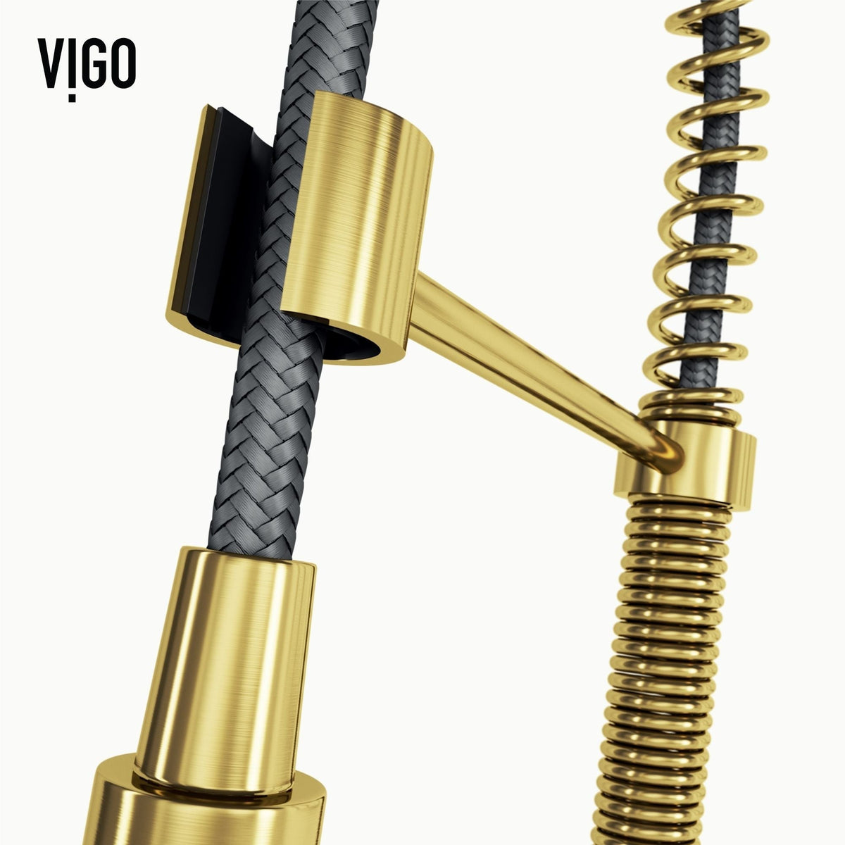 Edison Single Handle Pull Down Sprayer Kitchen Faucet, Matte Gold U8H5 - product image 5