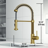 Edison Single Handle Pull Down Sprayer Kitchen Faucet, Matte Gold U8H5 - product image 8