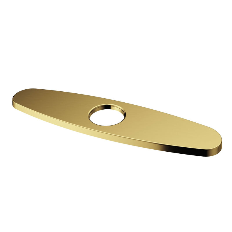 Kitchen Sink Faucet Hole Cover Deck Plate For 1 or 3 Hole, Matte Brushed Gold, 10-in N3D9