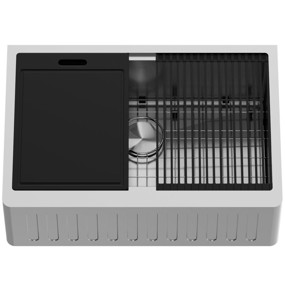 Oxford 1-Bowl Stainless Steel Apron Front Farmhouse Kitchen Sink with Accessories, 30-in Q9T0 - product image 1