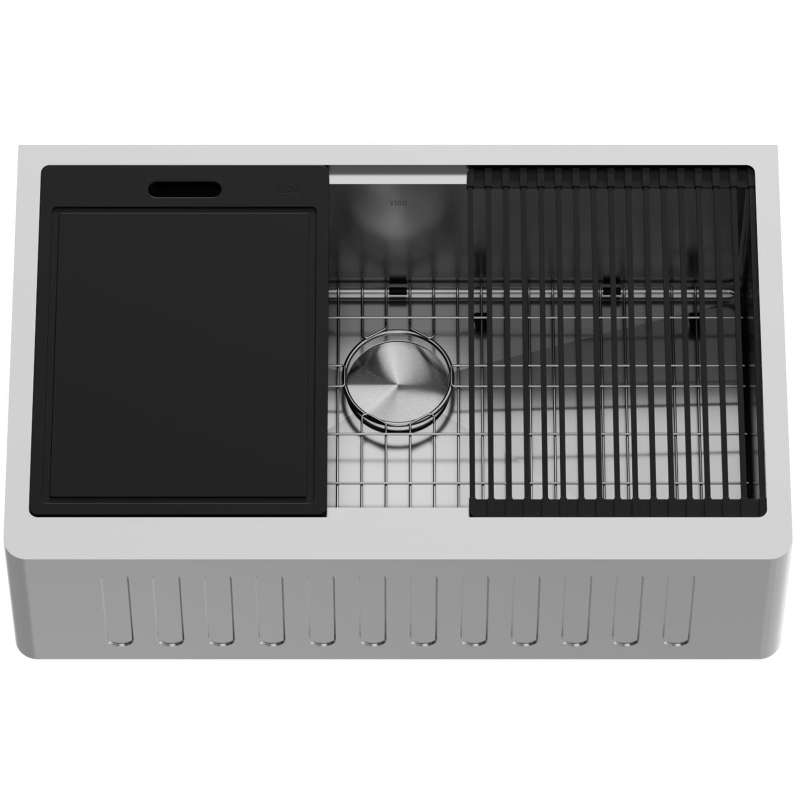 Oxford 1-Bowl Stainless Steel Apron Front Farmhouse Kitchen Sink with Accessories, 33-in X8S5 - product image 1