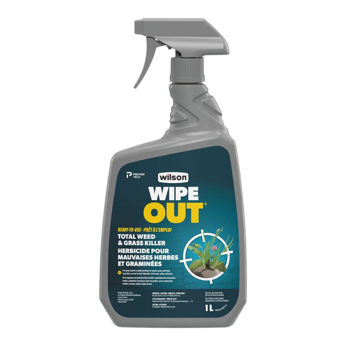 Wipe Out Ready-to-Use Total Weed & Grass Killer, Herbicide Sprayer, 1-L K4A2 - product image 1