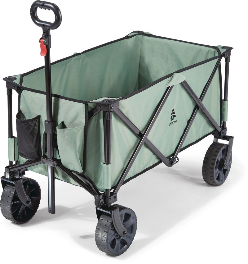 Outdoor Collapsible Folding Utility Adventure Hauler Wagon with Carry Bag, 225-lb Capacity, Sea Foam Q4N4