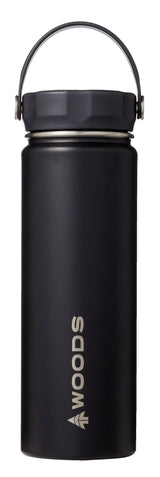 Water Bottle, 22-oz, Stainless Steel, Leak-Proof, Black E4F0 - product image 1