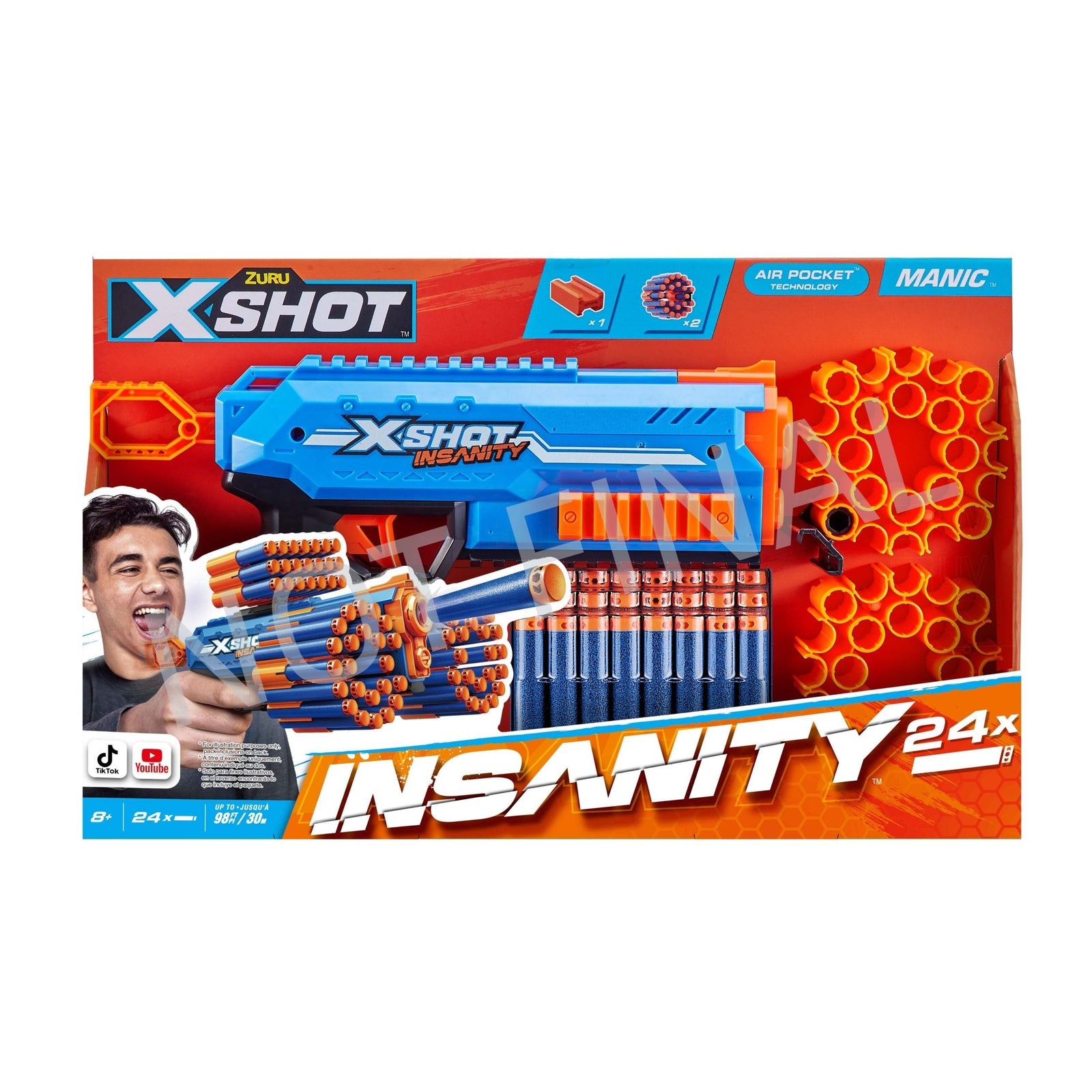 Insanity S1 Maniac Dart Pistol with Accessories, 36-Darts, Ages 8+ F6L9 - product image 3