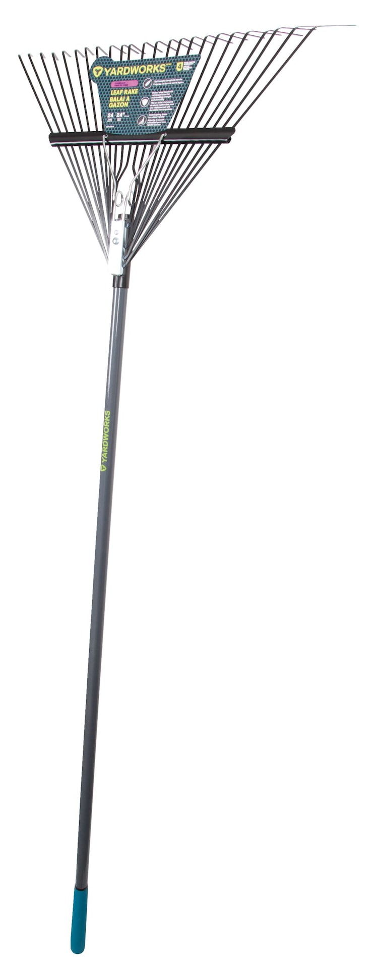 24-Tine Metal Leaf Rake with Fibreglass Shaft, 24-in S6N0 - product image 3