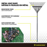 24-Tine Metal Leaf Rake with Fibreglass Shaft, 24-in S6N0 - product image 7