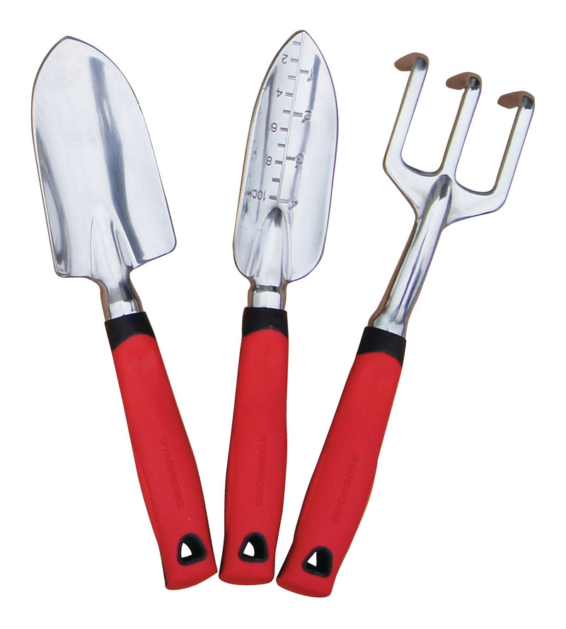 Aluminium Garden Tool Set with Rubber Handles, Assorted Colours, 3-pc O3N6