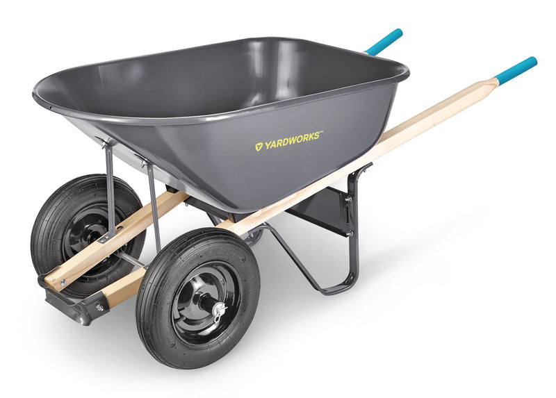 Steel Tray 2-Wheel Garden Wheelbarrow, 6-cu-ft X9R5