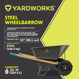 Steel Tray 2-Wheel Garden Wheelbarrow, 6-cu-ft X9R5 - product image 7