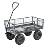 Steel Tray 4-Wheel Removable-Sides Mesh Yard/Garden Cart 600 lb N8V0 - product image 1