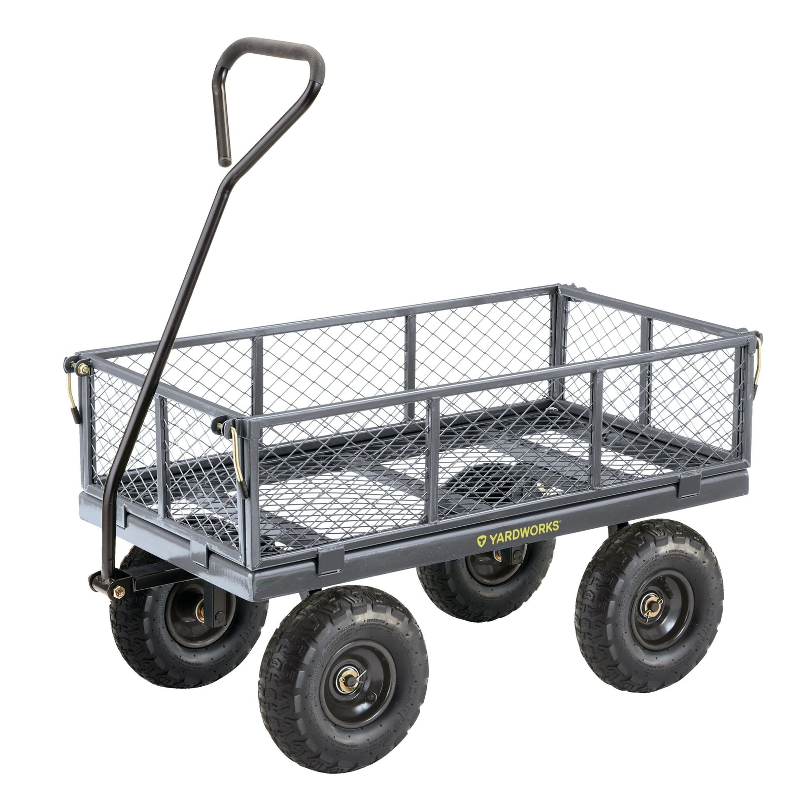 Steel Tray 4-Wheel Removable-Sides Mesh Yard/Garden Cart 600 lb N8V0 - product image 1