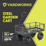 Steel Tray 4-Wheel Removable-Sides Mesh Yard/Garden Cart 600 lb N8V0 - product image 2