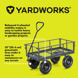 Steel Tray 4-Wheel Removable-Sides Mesh Yard/Garden Cart 600 lb N8V0 - product image 3